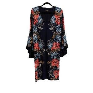 MSK Womens Size 1X Dress Flowy Bell Style Sleeves Stretch Knee Length